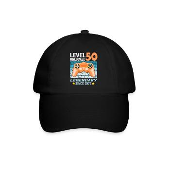 50. Geburtstag Gamer zocken Geburtstjahr 1973 - Baseballkappe - Schwarz/Schwarz - Vorne