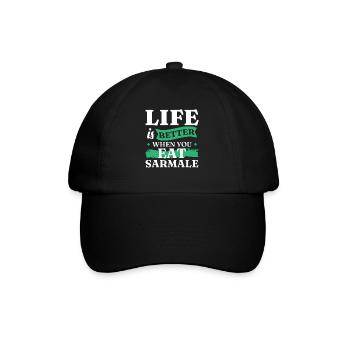 Eat Sarmale | Romanian Food - Baseball Cap - black/black - Front