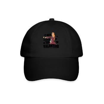 Hippie Blume Herzen Frau Mädchen - Baseballkappe - Schwarz/Schwarz - Vorne