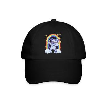 Regenbogen Hund LGBTQ Haustier dabbing - Baseballkappe - Schwarz/Schwarz - Vorne