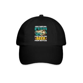 Je sauve le poisson de l’eau et la bière des bouteilles - Casquette classique - noir/noir - Devant