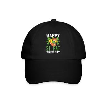 Happy St. Pat Trex Day Saint Patrick Dinosaur - Baseball Cap - black/black - Front