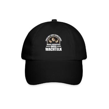 Wachtel Züchter Wachtel Halter Geschenk - Baseballkappe - Schwarz/Schwarz - Vorne