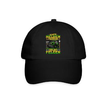 Echte Helden Fahren Gelbe Felgen - Baseballkappe - Schwarz/Schwarz - Vorne