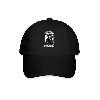 Beruflich Wollte Ich Schon Immer Was Mit Menschen - Baseballkappe - Schwarz/Schwarz - Vorne