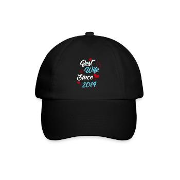 Anniversary Best Wife Since 2014 Wedding - Baseball Cap - black/black - Front