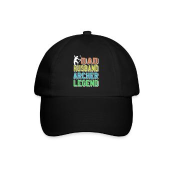 Dad Husband Archer Legend Retro Archery Hunting - Baseball Cap - black/black - Front