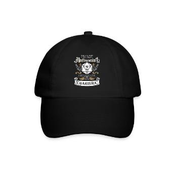 Je ne suis pas antisocial, j’ai roulé bas sur le charisme drôle - Casquette classique - noir/noir - Devant