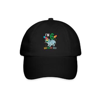 J’ai 6 ans garçon d’anniversaire tricératops 6 ans 6ème - Casquette classique - noir/noir - Devant