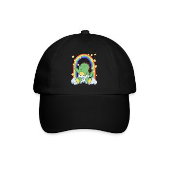 Baby Dino LGBTQ Regenbogen Pride Diversity - Baseballkappe - Schwarz/Schwarz - Vorne
