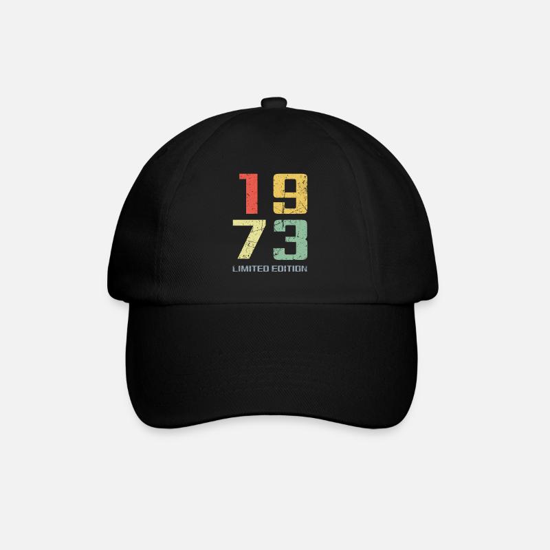 50 years born 1973 retro 50th birthday - Baseball Cap - black/black
