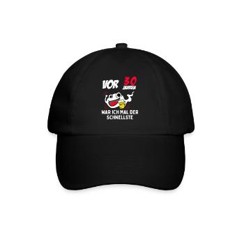 Vor 30 Jahren war ich mal der Fastelste - Baseballkappe - Schwarz/Schwarz - Vorne