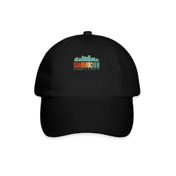 Saarbrücken Skyline - Baseballkappe - Schwarz/Schwarz - Vorne