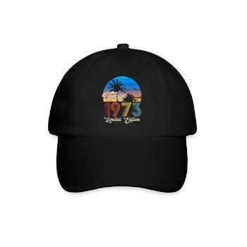 Cadeau d’anniversaire rond Vintage 1973 - Casquette classique - noir/noir - Devant