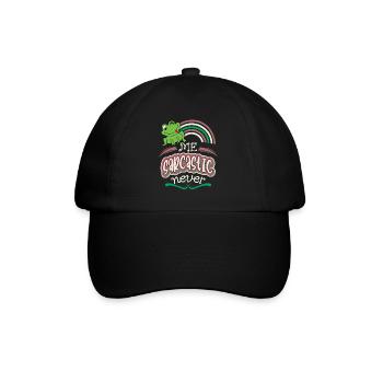 Sarcasm, funny saying with tree frog - Baseball Cap - black/black - Front
