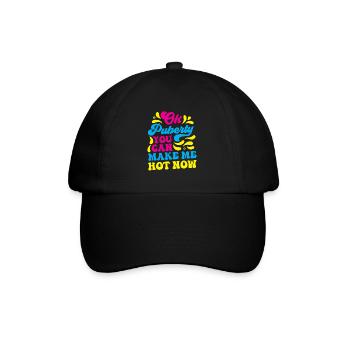 Ok Pubertät Du Kannst Mich Jetzt Heiß Machen - Baseballkappe - Schwarz/Schwarz - Vorne