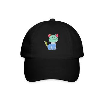 Cat Colorful Colorful Cats Fantasy Baby Kids - Baseball Cap - black/black - Front