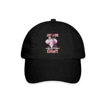 Juste une fille qui aime protéger les éléphants animal - Casquette classique - noir/noir - Devant
