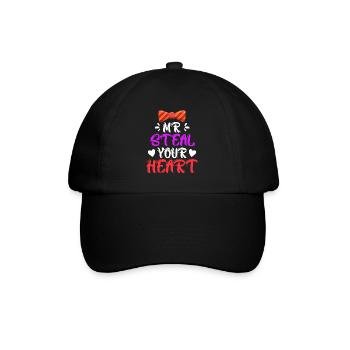 Mister ich stehle dein Herz Liebe Valentinstag - Baseballkappe - Schwarz/Schwarz - Vorne