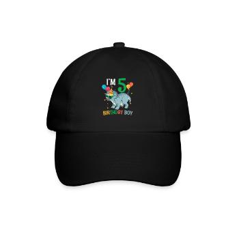 J’ai 5 ans garçon d’anniversaire Triceratops 5 ans 5ème - Casquette classique - noir/noir - Devant