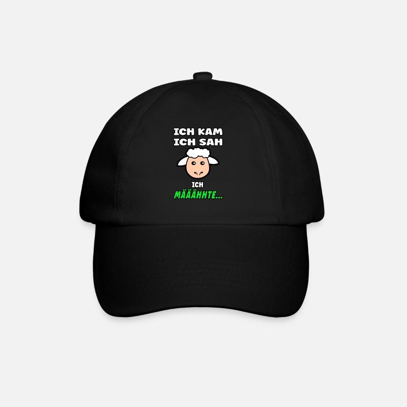 Schäfchen Spruch - Lustiges Design mit Schaf - Baseballkappe - Schwarz/Schwarz