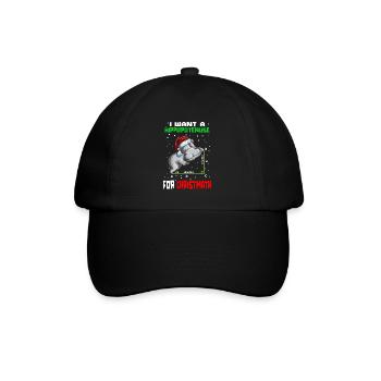 Mathe lernen lustiges Nilpferd an Weihnachten - Baseballkappe - Schwarz/Schwarz - Vorne