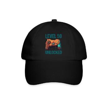 Niveau 50 ans Gaming 50s 50 Anniversaire - Casquette classique - noir/noir - Devant