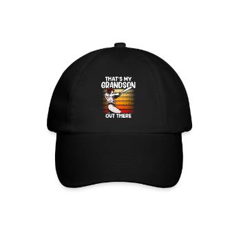 Das Ist Mein Enkel Da Draußen Beim Baseball Sport - Baseballkappe - Schwarz/Schwarz - Vorne