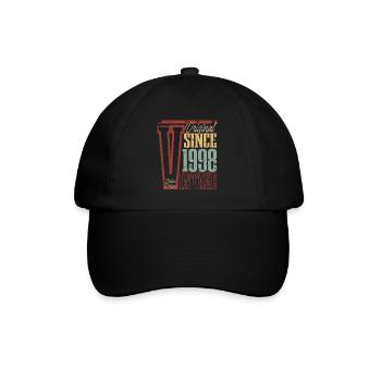 1998 Birthday Year of birth Year of construction Vintage Retro - Baseball Cap - black/black - Front
