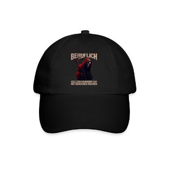 Beruflich schon immer was mit Menschen machen - Baseballkappe - Schwarz/Schwarz - Vorne