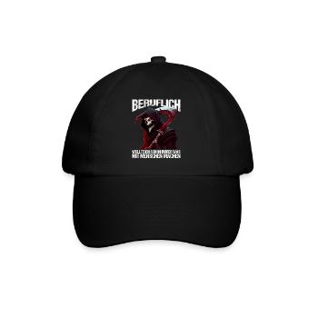 Beruflich schon immer was mit Menschen machen - Baseballkappe - Schwarz/Schwarz - Vorne