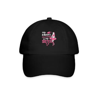 Mein Lieblings-Cheerleader ist meine Schwester - Baseballkappe - Schwarz/Schwarz - Vorne