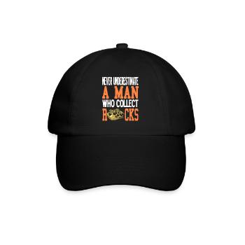 Ne sous-estimez jamais un homme qui collectionne des roches rétro - Casquette classique - noir/noir - Devant