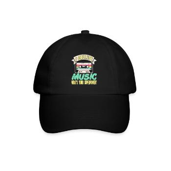 Je collectionne la musique Quel est votre superpouvoir? Rétro - Casquette classique - noir/noir - Devant
