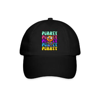 Purrty Piano Cat Musiker Musical Pianist Musik - Baseballkappe - Schwarz/Schwarz - Vorne
