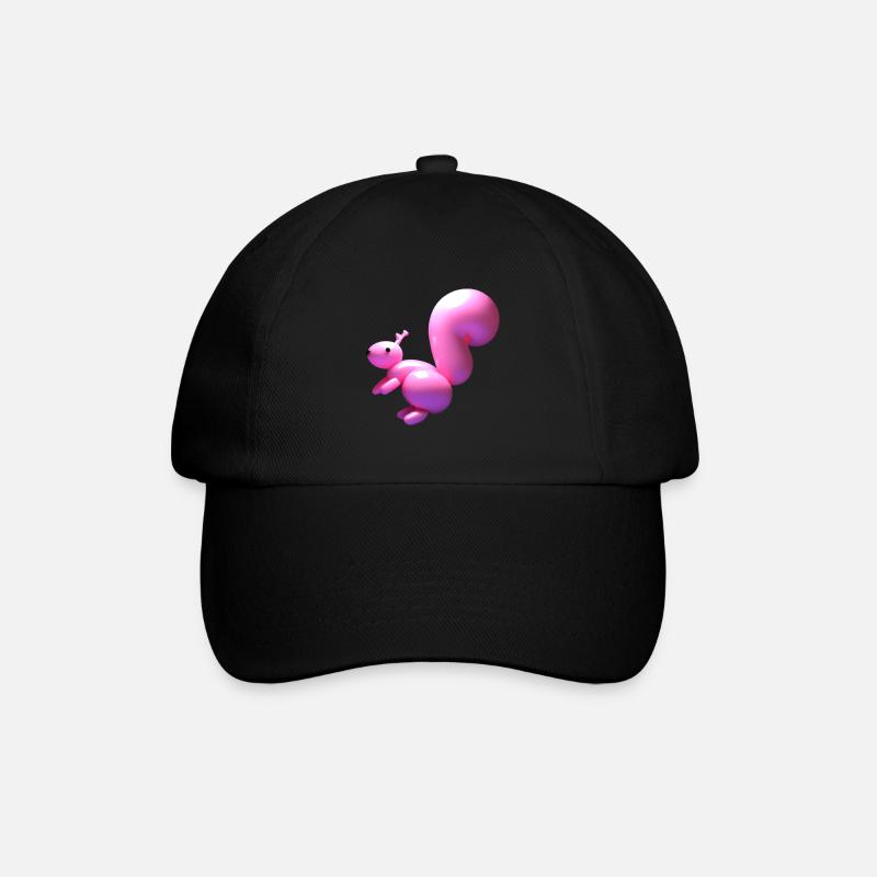 Luftballon Eichhörnchen in rosa - Baseballkappe - Schwarz/Schwarz