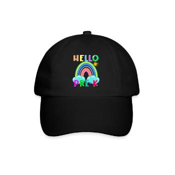Hello PRE-K Boho Rainbow Team Vibes Back To School - Baseball Cap - black/black - Front