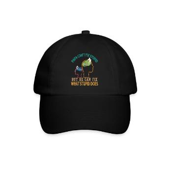 Papa Can't Fix Stupid But He Can Fix What Stupid - Baseball Cap - black/black - Front