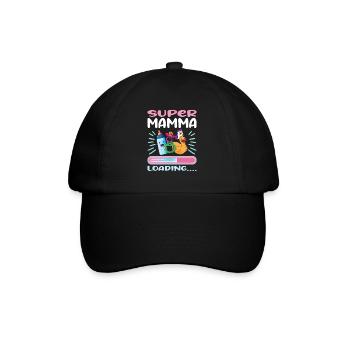 Super Mamma Loading... - Baseballkappe - Schwarz/Schwarz - Vorne