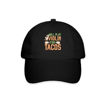 Violin Violinist Taco Will Play - Baseballkappe - Schwarz/Schwarz - Vorne