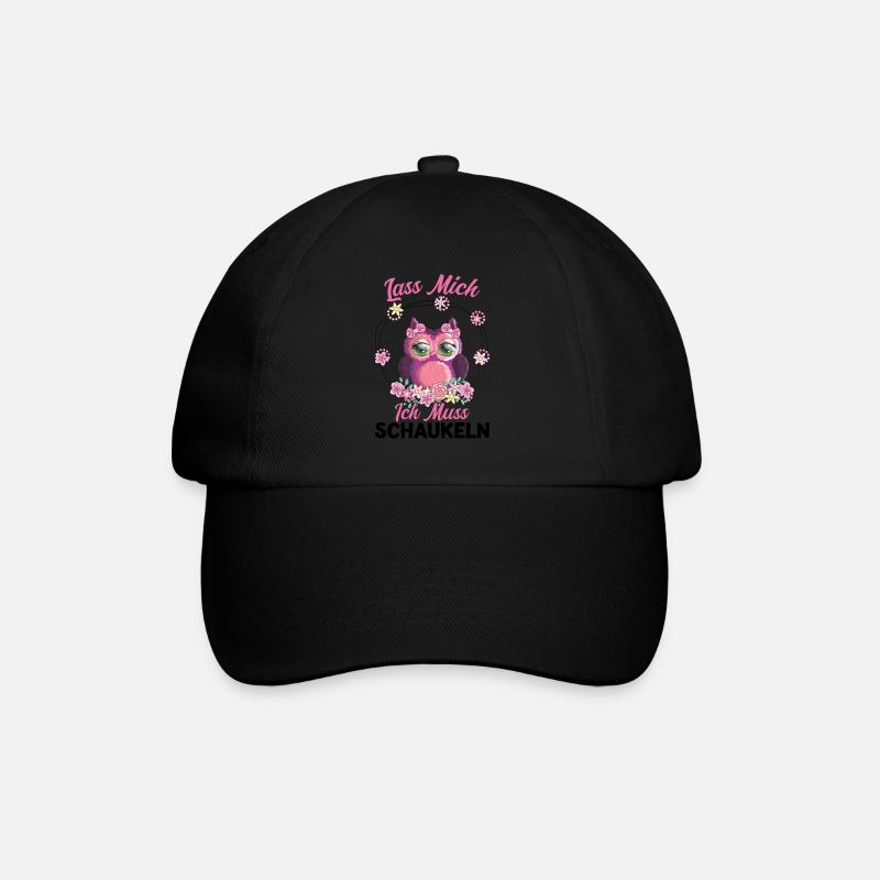 Eule Vogel Eulen Geschenk - Baseballkappe - Schwarz/Schwarz