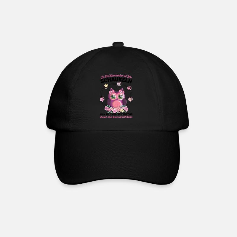 Eule Vogel Eulen Geschenk - Baseballkappe - Schwarz/Schwarz