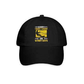 Sorry I Don't Work On Windy Days Kitesurfing - Baseball Cap - black/black - Front