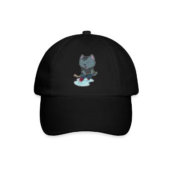 Katze Eishockey Eishockeyschläger - Baseballkappe - Schwarz/Schwarz - Vorne