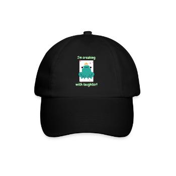 I'm Croaking With Laughter! Funny Cute Frog - Baseball Cap - black/black - Front