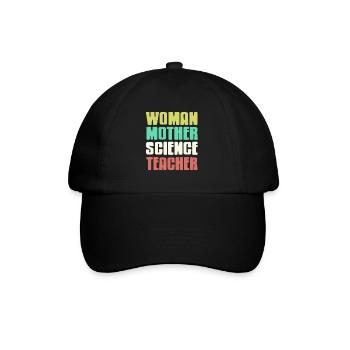 Woman Mother Science Teacher Retro Teacher Designs - Baseball Cap - black/black - Front