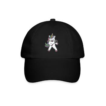Badminton Einhorn - Baseballkappe - Schwarz/Schwarz - Vorne