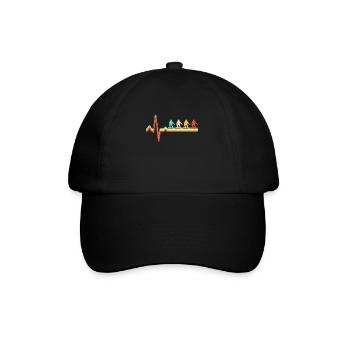 Snowboarding Retro Heartbeat - Baseball Cap - black/black - Front