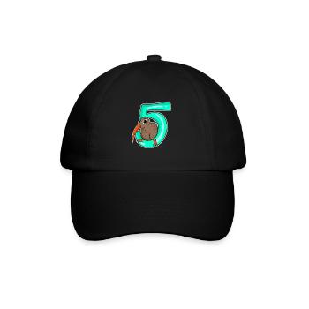 5 ans - 5e anniversaire avec motif animal - Casquette classique - noir/noir - Devant