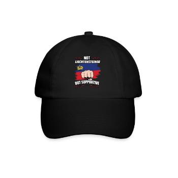 Not Liechtensteiner But Supportive Travel - Baseballkappe - Schwarz/Schwarz - Vorne